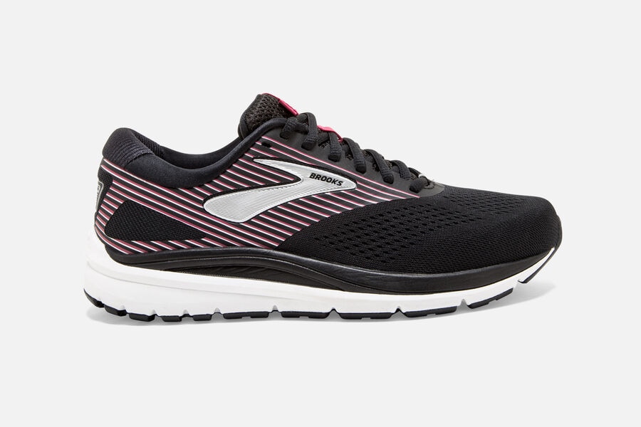 Womens Brooks Addiction 14 Walking Shoes Black/Hot Pink/Silver | 840613-QTZ